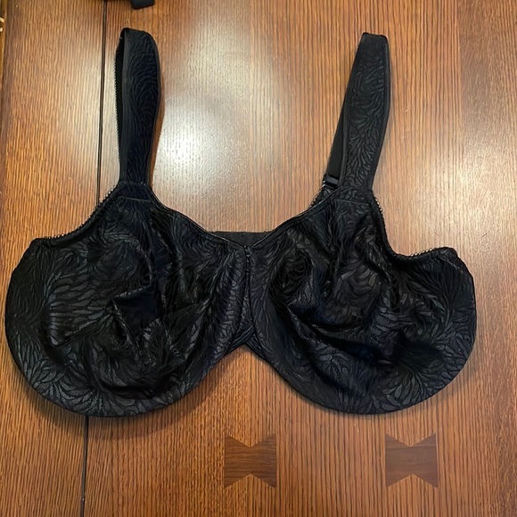 Wacoal 855367 42DDD 42F Jacquard Underwire Bra Black - Picture 1 of 6